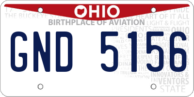 OH license plate GND5156