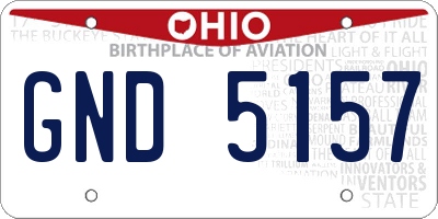 OH license plate GND5157