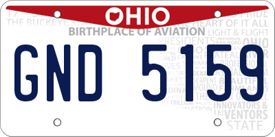 OH license plate GND5159