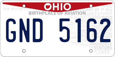 OH license plate GND5162