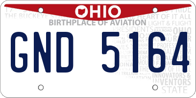 OH license plate GND5164