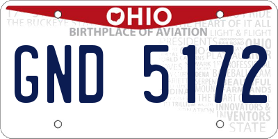 OH license plate GND5172