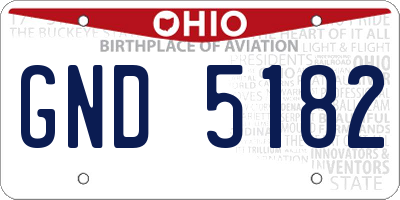OH license plate GND5182
