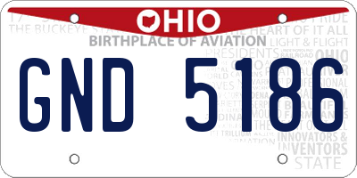 OH license plate GND5186
