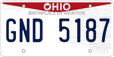 OH license plate GND5187