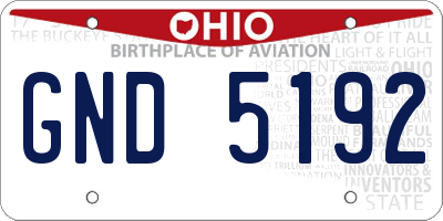 OH license plate GND5192