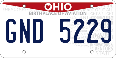 OH license plate GND5229