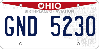 OH license plate GND5230