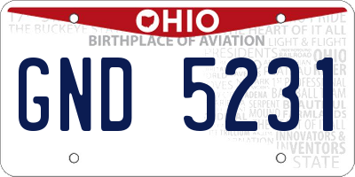 OH license plate GND5231