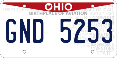 OH license plate GND5253