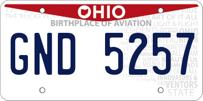 OH license plate GND5257