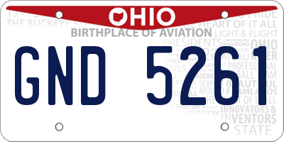 OH license plate GND5261