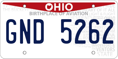 OH license plate GND5262