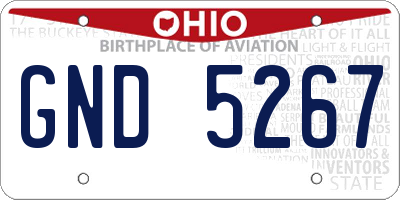 OH license plate GND5267