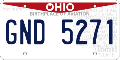 OH license plate GND5271