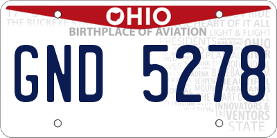 OH license plate GND5278