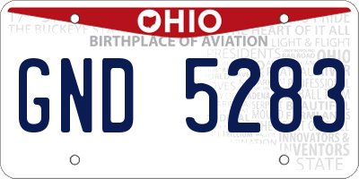 OH license plate GND5283