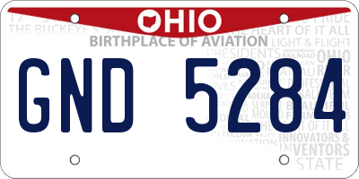 OH license plate GND5284