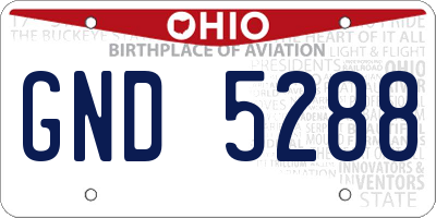 OH license plate GND5288