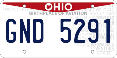 OH license plate GND5291