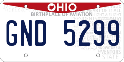 OH license plate GND5299