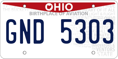 OH license plate GND5303