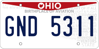 OH license plate GND5311