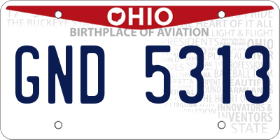 OH license plate GND5313
