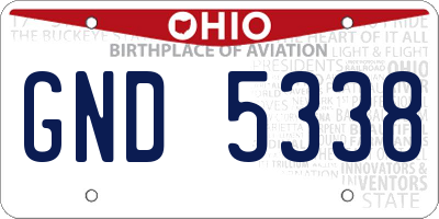OH license plate GND5338