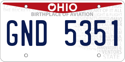 OH license plate GND5351