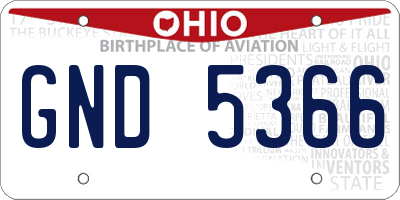 OH license plate GND5366
