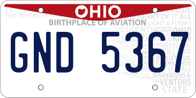 OH license plate GND5367
