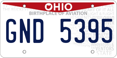 OH license plate GND5395