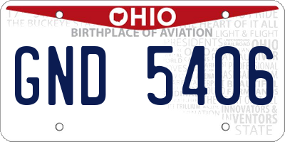 OH license plate GND5406