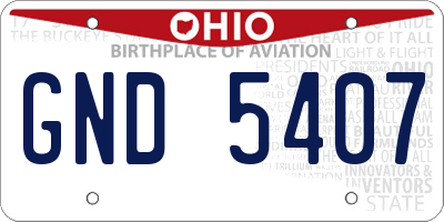 OH license plate GND5407