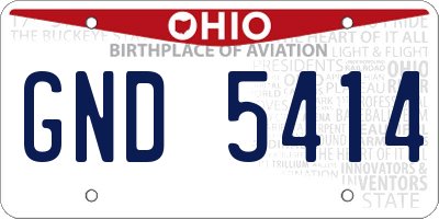 OH license plate GND5414