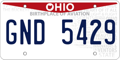 OH license plate GND5429