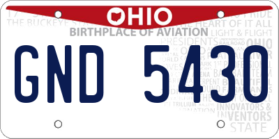 OH license plate GND5430
