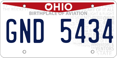 OH license plate GND5434