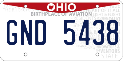 OH license plate GND5438