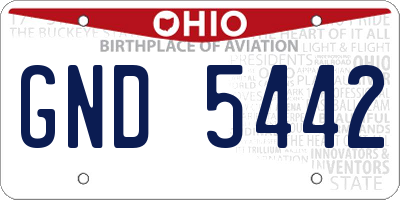 OH license plate GND5442