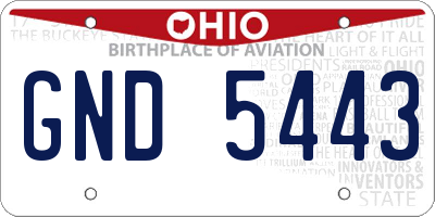 OH license plate GND5443