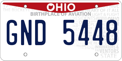 OH license plate GND5448