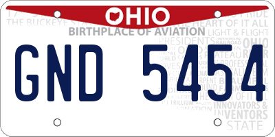 OH license plate GND5454
