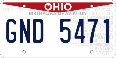 OH license plate GND5471