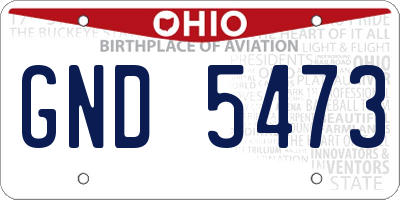 OH license plate GND5473