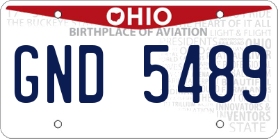 OH license plate GND5489