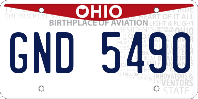 OH license plate GND5490