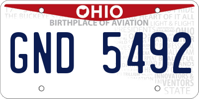 OH license plate GND5492