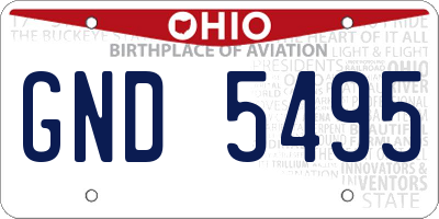 OH license plate GND5495